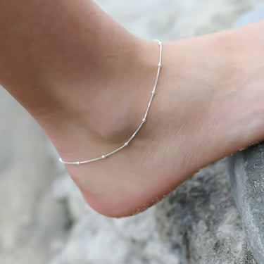 Silver Ball Anklet